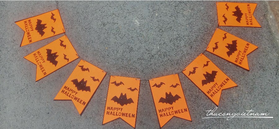 Dây đuôi cá Halloween vải nỉ - Happy Halloween Dơi